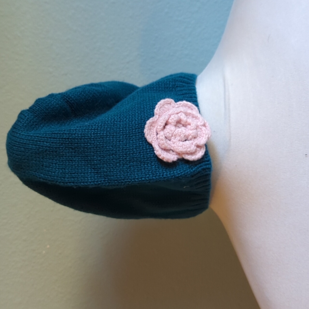 Knit Floral Winter Hat